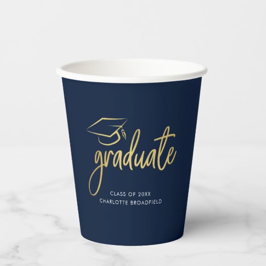 Gobelets En Papier Graduation 2025 Script Grad Party (Recto)