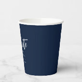 Gobelets En Papier Graduation 2025 Script Navy Blue Paper (Gauche)