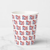 Gobelets En Papier Graduation 2026 Navy Blue and Red (Gauche)