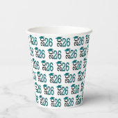 Gobelets En Papier Graduation 2026 Teal and Black On White (Verso)