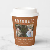 Gobelets En Papier Graduation 2 photo typographie en terre cuite (Recto)