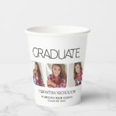 Gobelets En Papier Graduation 3-Photo Moderne (Recto)
