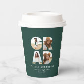 Gobelets En Papier Graduation 4 photo moderne personnalisé vert (Verso)