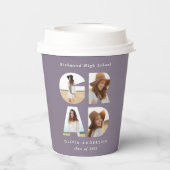 Gobelets En Papier Graduation 4 photo moderne personnalisé violet chi (Verso)