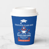 Gobelets En Papier Graduation BBQ Party Backyard Blue Color (Recto)