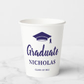 Gobelets En Papier Graduation bleue (Verso)