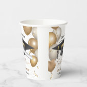 Gobelets En Papier Graduation de Casquette noir et or 2022 (Gauche)