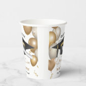 Gobelets En Papier Graduation de Casquette noir et or 2022 (Droite)