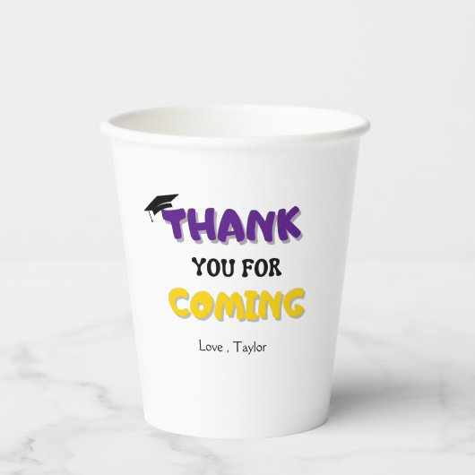 Gobelets En Papier Graduation de devis de typographie simple (Recto)