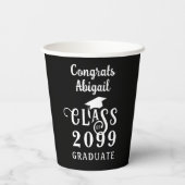 Gobelets En Papier Graduation Fancy Classe Année Personnalisée Person (Verso)