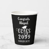 Gobelets En Papier Graduation Fancy Classe Année Personnalisée Person (Recto)
