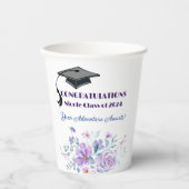 Gobelets En Papier Graduation florale de lavande (Recto)