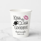 Gobelets En Papier Graduation Funny KISS MON CLASSE GOODBYE Nom (Verso)