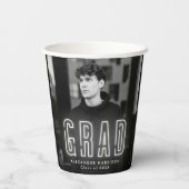 Gobelets En Papier Graduation moderne en néon blanc (Verso)