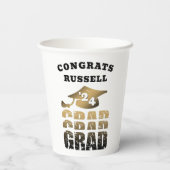 Gobelets En Papier Graduation moderne Fêtes de fin d'études Nom de fi (Verso)