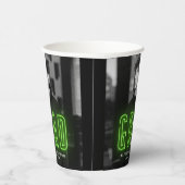 Gobelets En Papier Graduation moderne Lime Green Neon (Droite)
