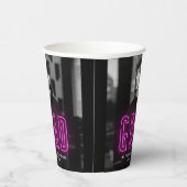 Gobelets En Papier Graduation moderne Magenta Neon (Droite)