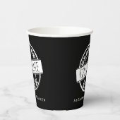 Gobelets En Papier Graduation moderne personnalisée en noir (Gauche)