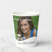 Gobelets En Papier Graduation Photo Minimaliste Moderne Fun Faits (Verso)