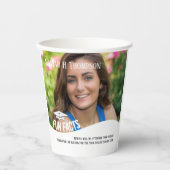 Gobelets En Papier Graduation Photo Minimaliste Moderne Fun Faits (Recto)