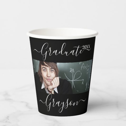 Gobelets En Papier Graduation Photo Simple Moderne Open House Party (Recto)