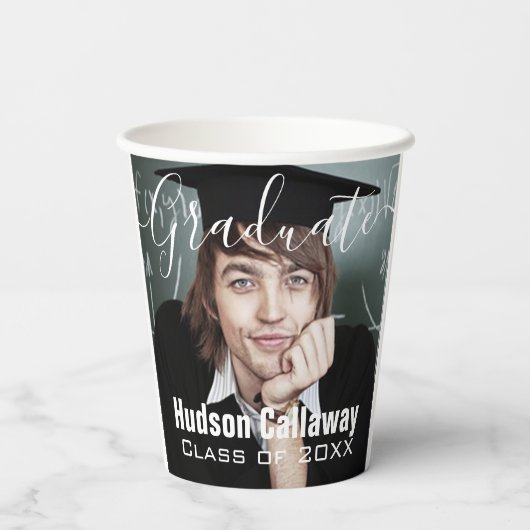 Gobelets En Papier Graduation Photo Simple Moderne Open House Party (Verso)