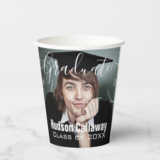 Gobelets En Papier Graduation Photo Simple Moderne Open House Party (Recto)