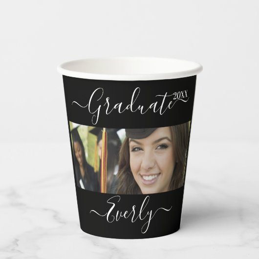 Gobelets En Papier Graduation Photo Simple Moderne Open House Party P (Verso)