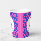 Gobelets En Papier Graduation rose et bleu léopard (Droite)