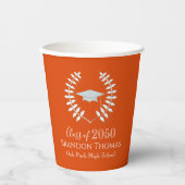 Gobelets En Papier Graduation Simple Moderne Carton orange (Recto)