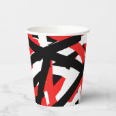 Gobelets En Papier Graffiti noir, blanc et rouge (Gauche)