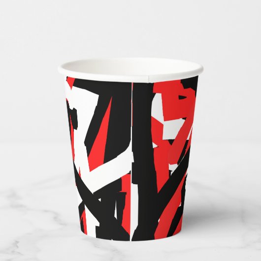 Gobelets En Papier Graffiti noir, blanc et rouge (Droite)