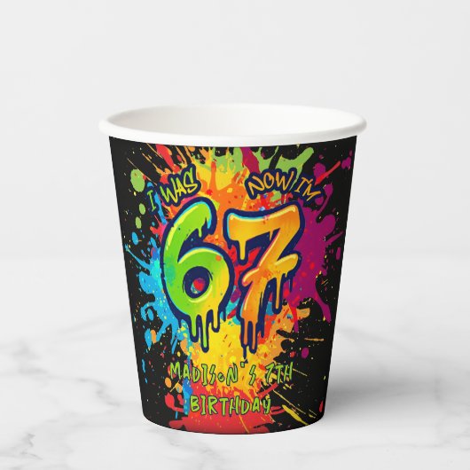 Gobelets En Papier  Graffiti Six Seven Kids 7th Birthday Paper Cups (Recto)