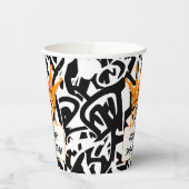 Gobelets En Papier Graffiti tendance Urban Crown Orange Black (Gauche)