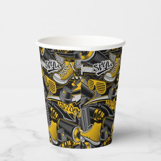 Gobelets En Papier Graffiti urbain Motif de rue (Droite)