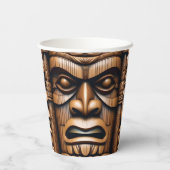 Gobelets En Papier Grain de bois Nouvelle-Zélande Tiki, (Verso)