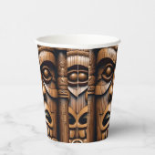 Gobelets En Papier Grain de bois Nouvelle-Zélande Tiki, (Droite)