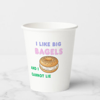 Gobelets En Papier Grand Bagels Chemise drôle de petit-déjeuner