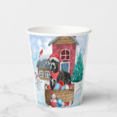 Gobelets En Papier Grand chien Danois dans la neige Maison de chien d (Verso)