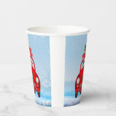 Gobelets En Papier Grand Chien Danois En Voiture Avec Le Père Noël (Gauche)
