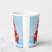 Gobelets En Papier Grand Chien Danois En Voiture Avec Le Père Noël (Droite)
