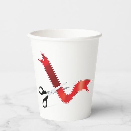 Gobelets En Papier Grand Ouverture Célébration Ciseaux Couper le ruba (Recto)
