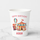 Gobelets En Papier Grand Top Circus Joyeux Anniversaire (Recto)