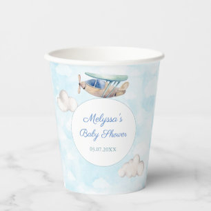 Gobelets En Papier Grande Aventure Avion Baby shower
