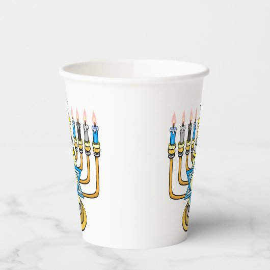 Gobelets En Papier Grande Hanoukka heureuse (Gauche)