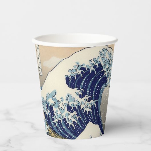 Gobelets En Papier Grande vague Kanagawa peinture japonaise (Recto)