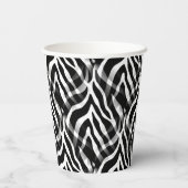 Gobelets En Papier Grandes bandes Zebra Noir et Blanc (Verso)