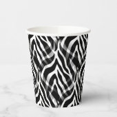 Gobelets En Papier Grandes bandes Zebra Noir et Blanc (Gauche)