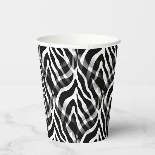 Gobelets En Papier Grandes bandes Zebra Noir et Blanc (Droite)