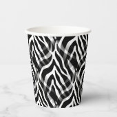Gobelets En Papier Grandes bandes Zebra Noir et Blanc (Recto)